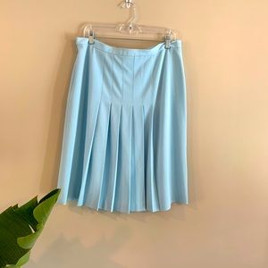 Sandra Robins Egg Blue Pleated Spring Skirt 14